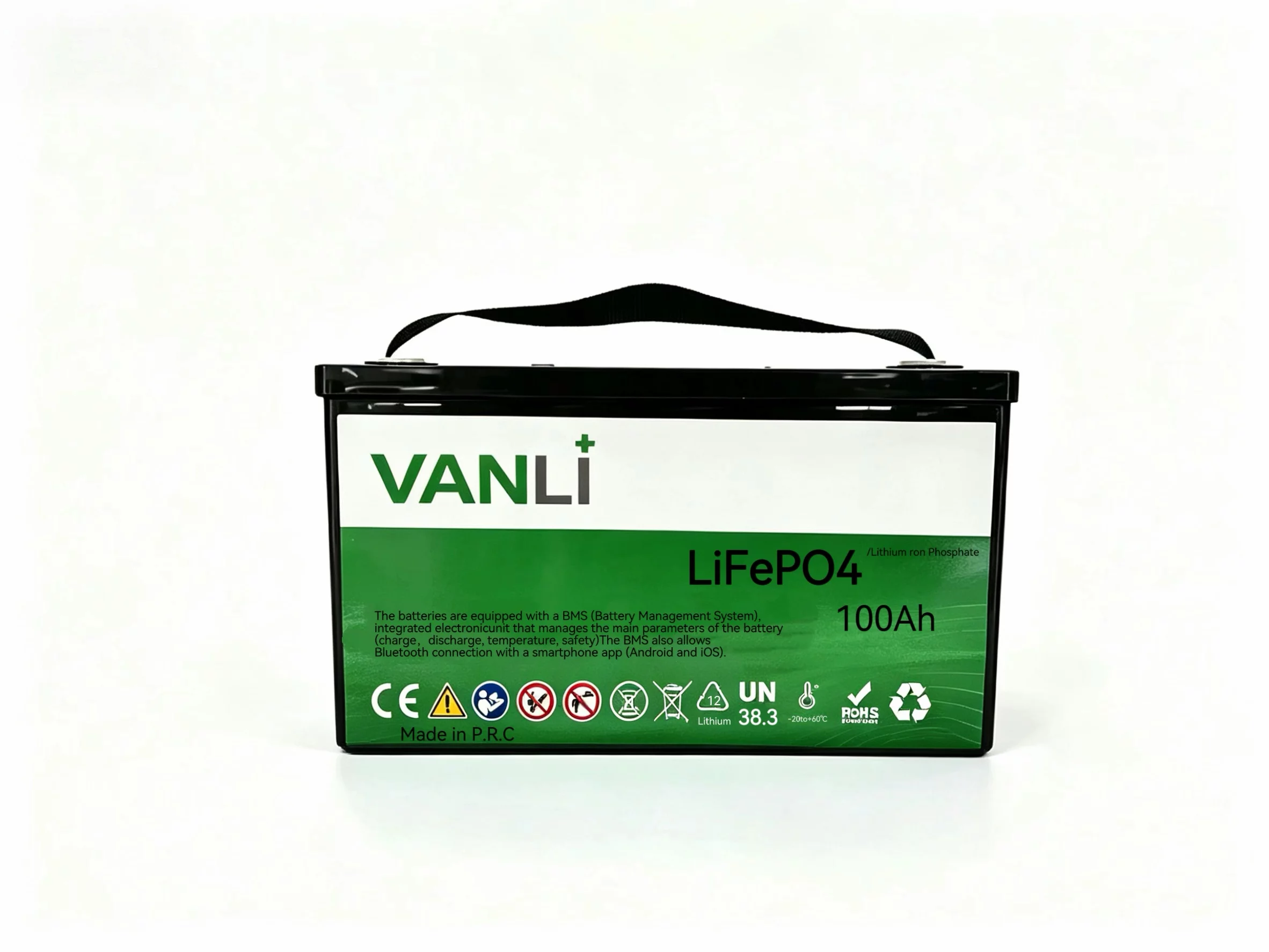 Vanli -12.8V100 Batería de fosfato de hierro y litio 12.8V100Ah